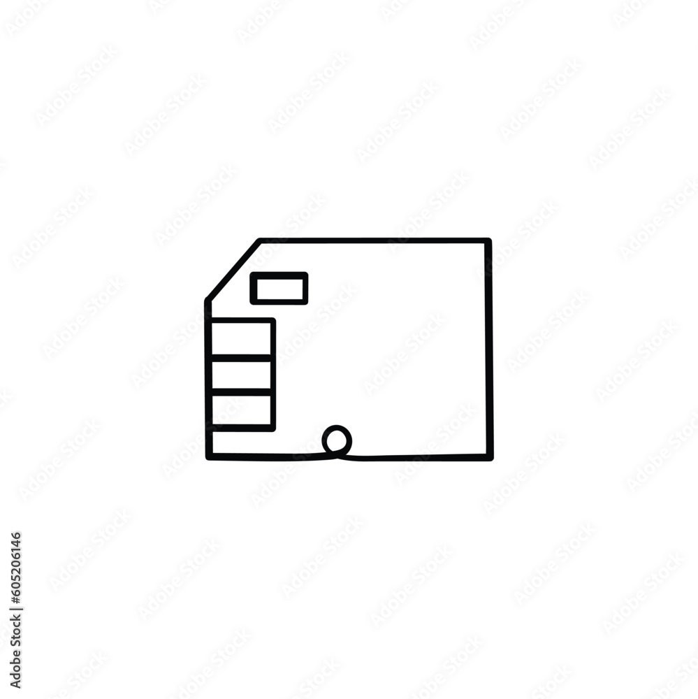 Memory Card Line Style Icon Design Memory Card Line Style Icon Design