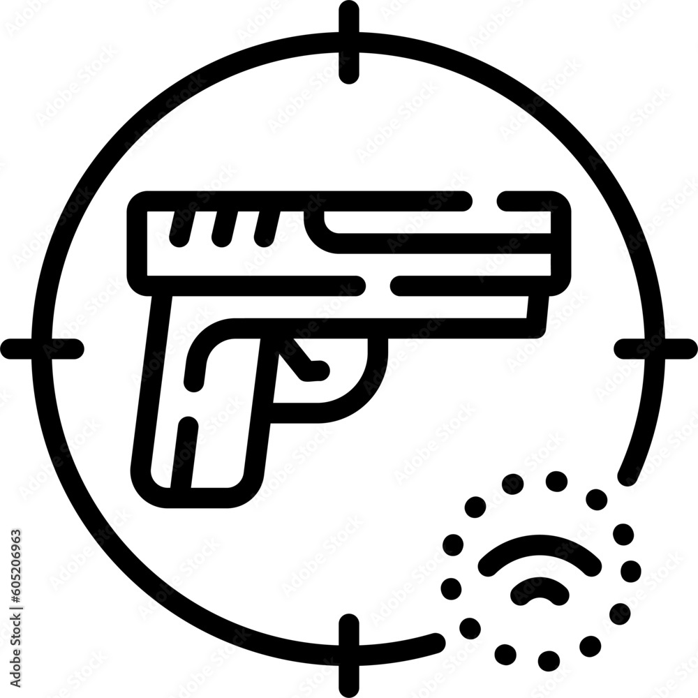 gun icon with black color gun icon with black color