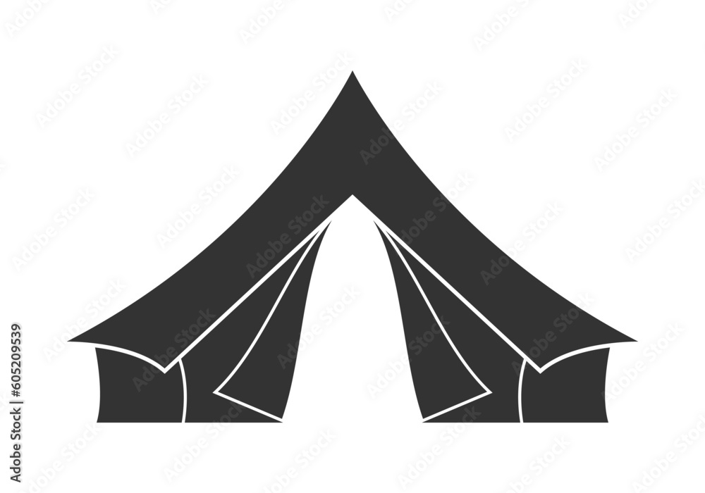 Camp or tourist tent icon. Camping logo, symbol. Vector illustration. Camp or tourist tent icon. Camping logo, symbol. Vector illustration.
