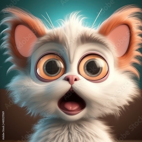 Cute kitten cartoon, generative ai © AI BLONDY