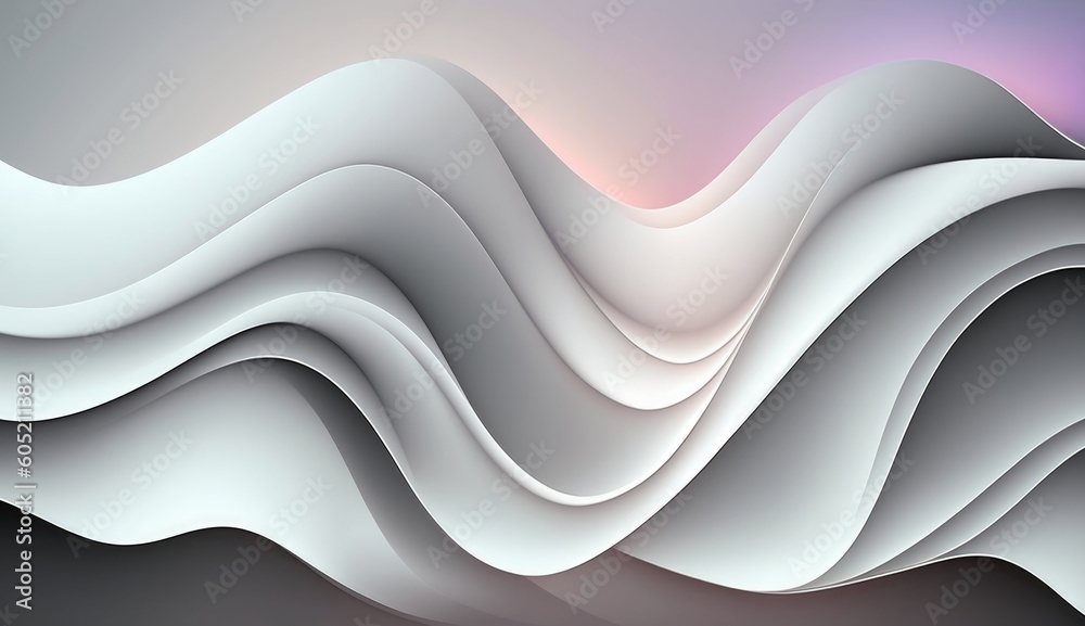 Abstract Wavy White Background, Generative AI Abstract Wavy White Background, Generative AI