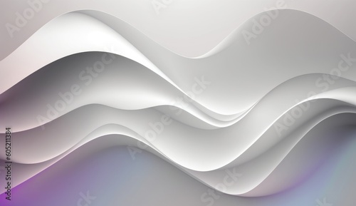 Abstract Wavy White Background, Generative AI