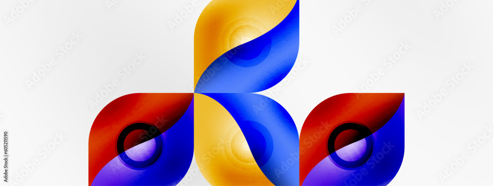 Vector abstract geometric background. Techno flower petals concept. Wallpaper or texture design, bright poster, banner, flyer Vector abstract geometric background. Techno flower petals concept. Wallpaper or texture design, bright poster, banner, flyer
