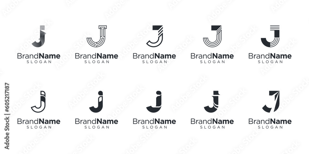 Letter J logo design for various types of businesses and company. Luxury and elegant Letter J 