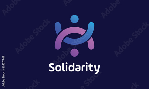 Logo vector solid teamwork symbol group solution strategy people network community organization connection cooperation
