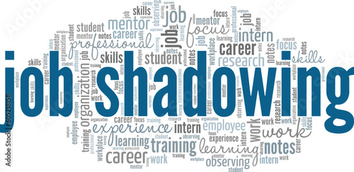 Job Shadowing word cloud conceptual design isolated on white background.