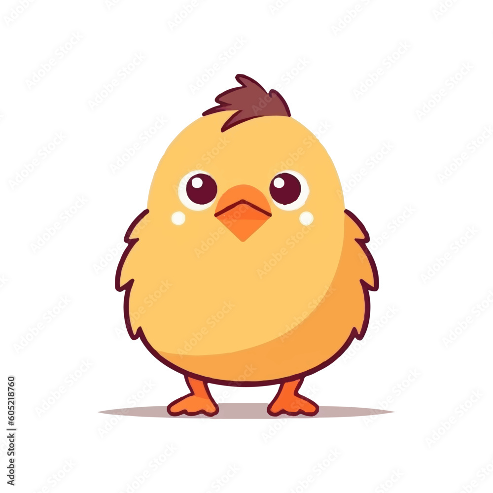 Cute Cartoon Chicken Vector Illustration