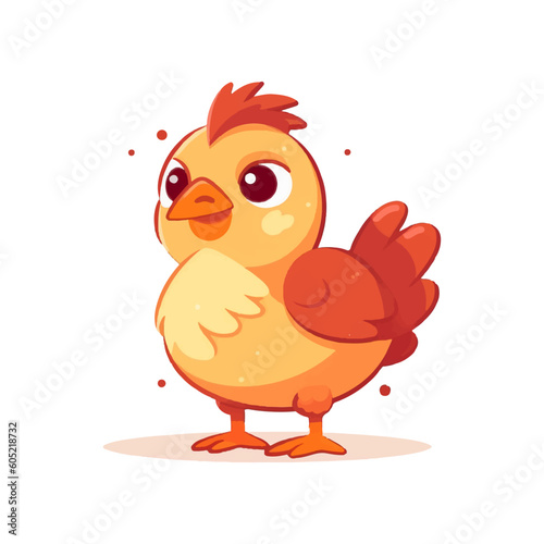 Cute Cartoon Chicken Vector Illustration © fledermausstudio