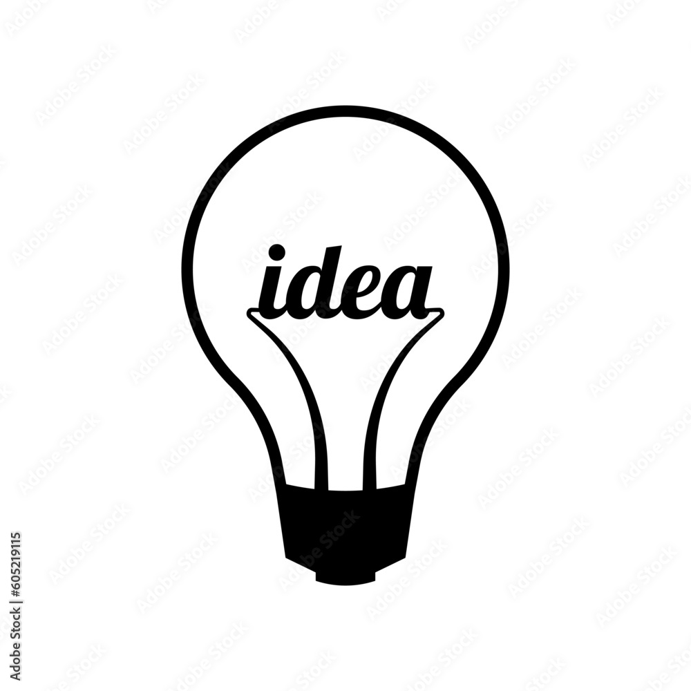 light bulb illustration with word idea light bulb illustration with word idea