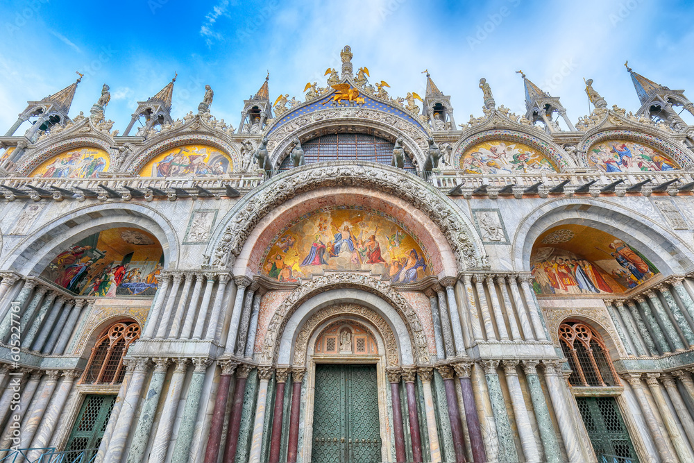 Spectacular cityscape of Venice with Saint Mark's Basilica on San Marco square.