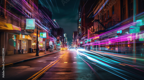 Neon Urban Street Generative AI