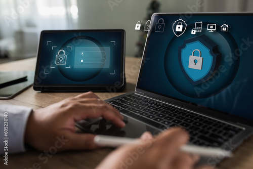 CYBER SECURITY Business technology Antivirus Alert Protection Security and Cyber Security Firewall Cybersecurity and information technology