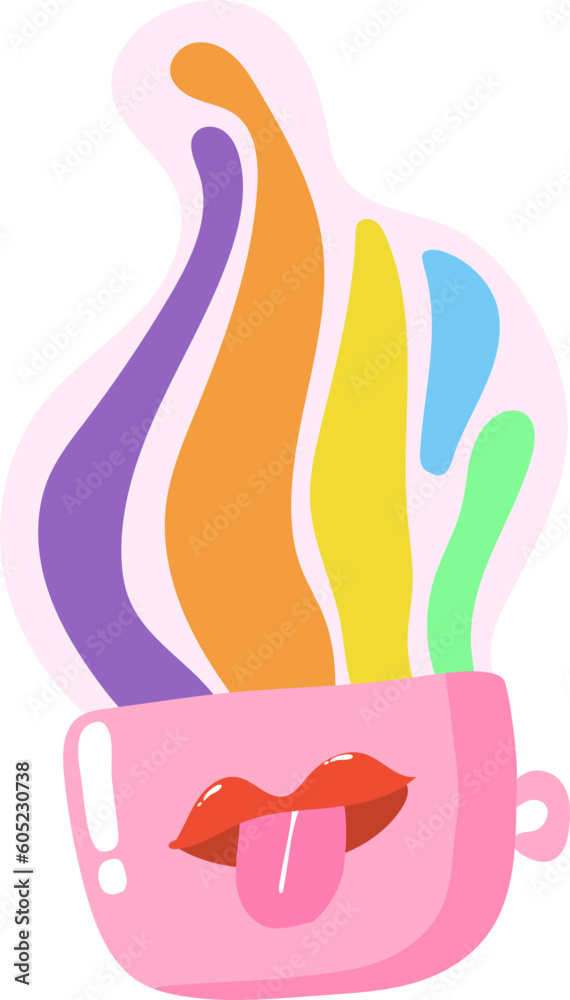 Coffee mug Rainbow colorful in flat style Coffee mug Rainbow colorful in flat style