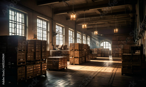 large warehouse with many boxes