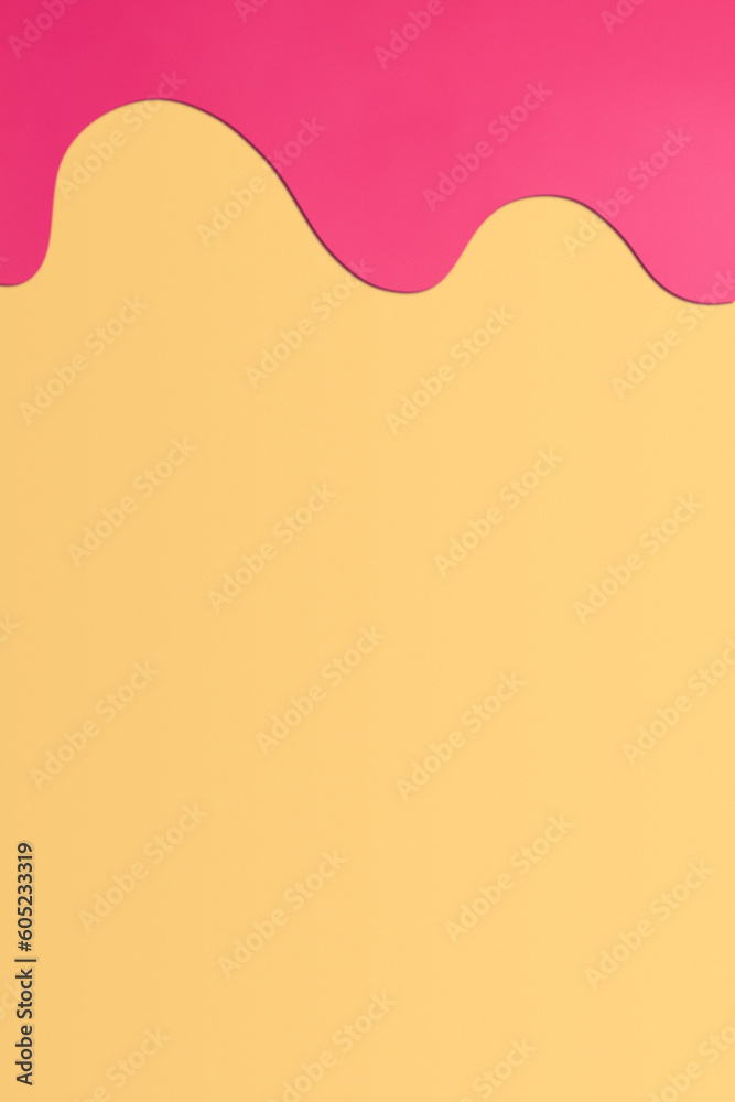Paper yellow background with shaped pink elements. Paper yellow background with shaped pink elements.