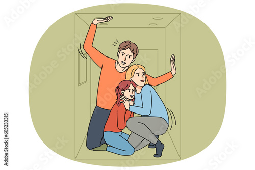 Unhappy family living in tiny apartment