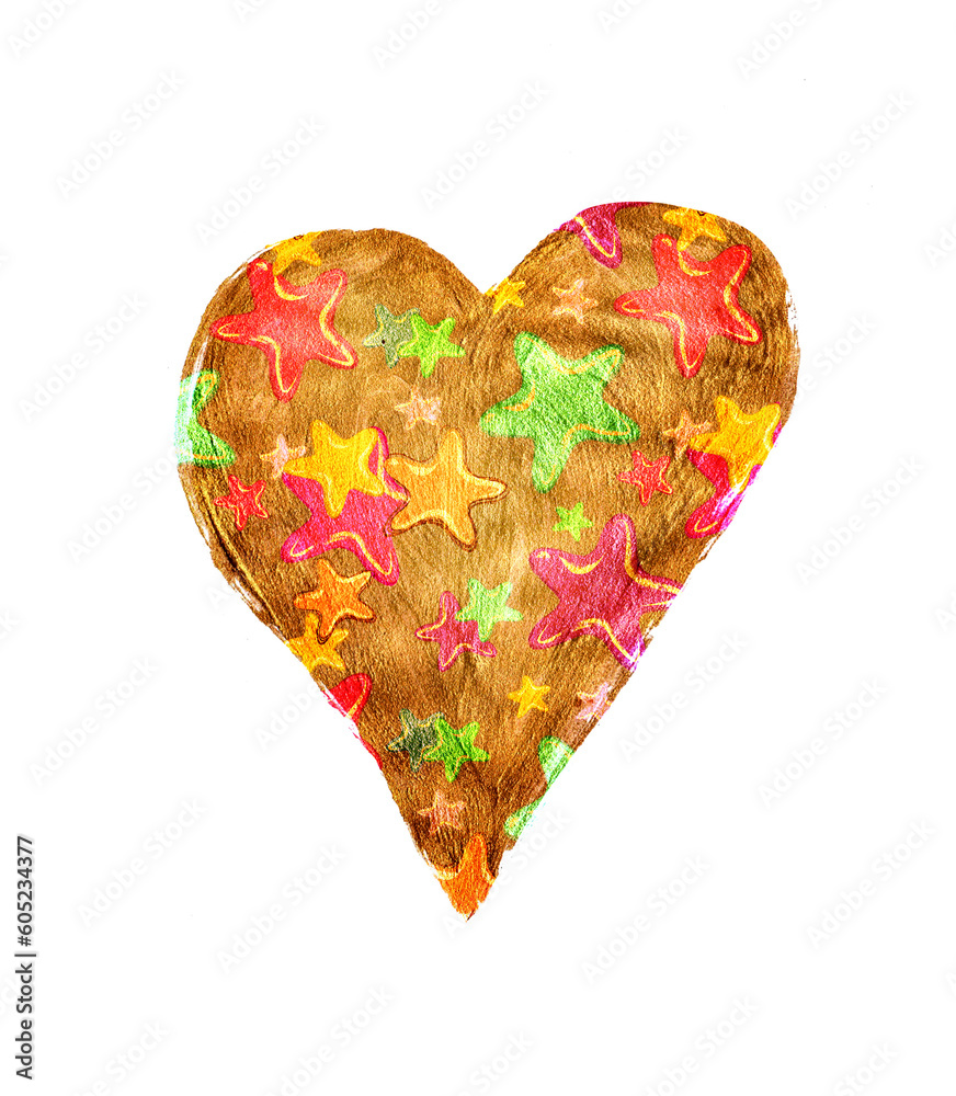 golden heart with stars paint texture golden heart with stars paint texture