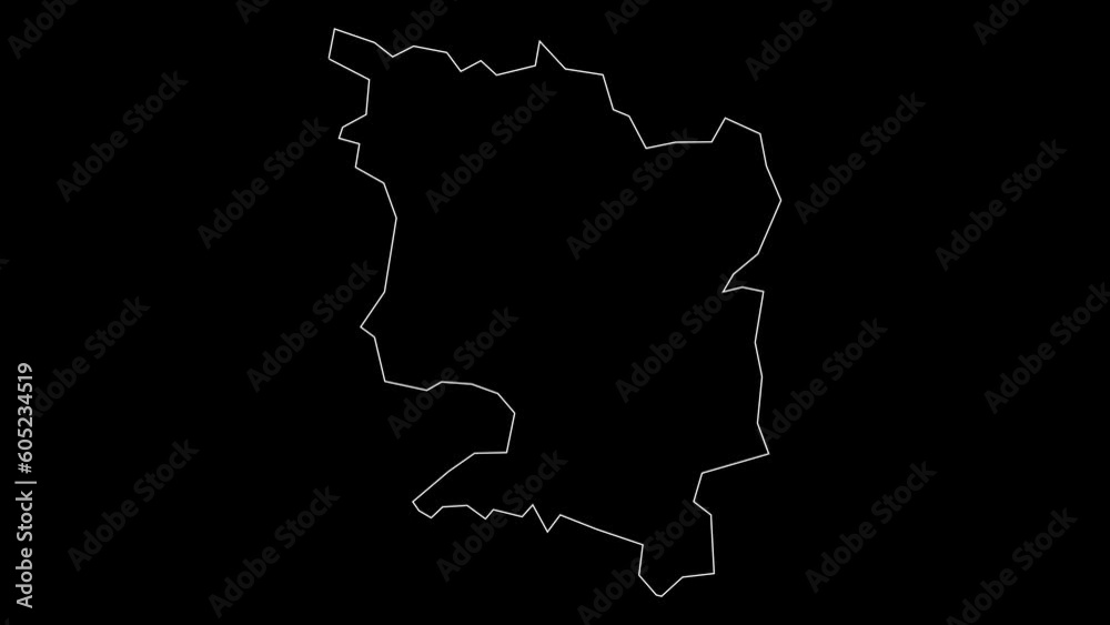 Nablus district map of Palestine outline animation Nablus district map of Palestine outline animation