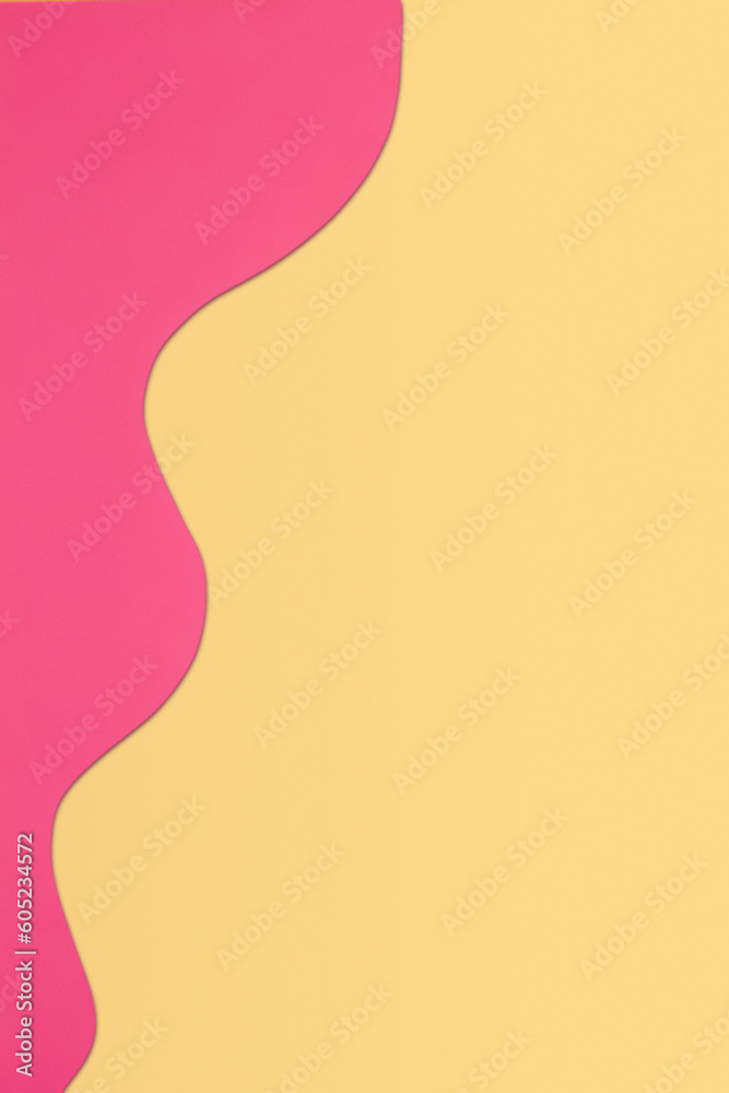 Paper yellow background with shaped pink elements. Paper yellow background with shaped pink elements.
