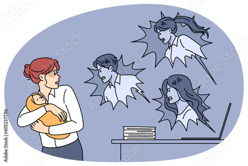 Online users blaming young mom with baby