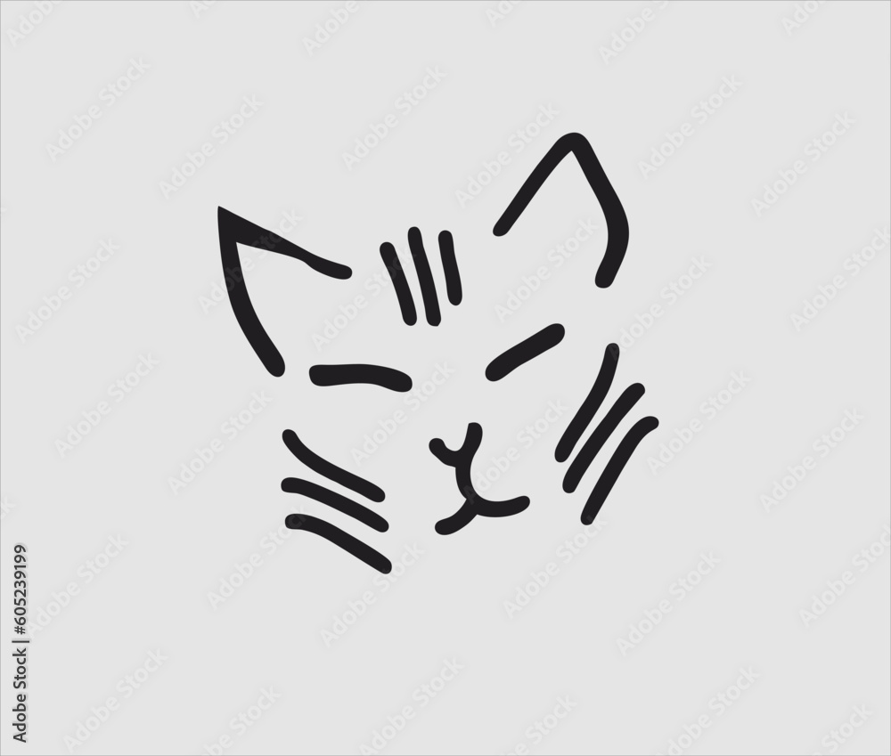 Obraz premium drawing designs by hand using a pencil to form a cat's head