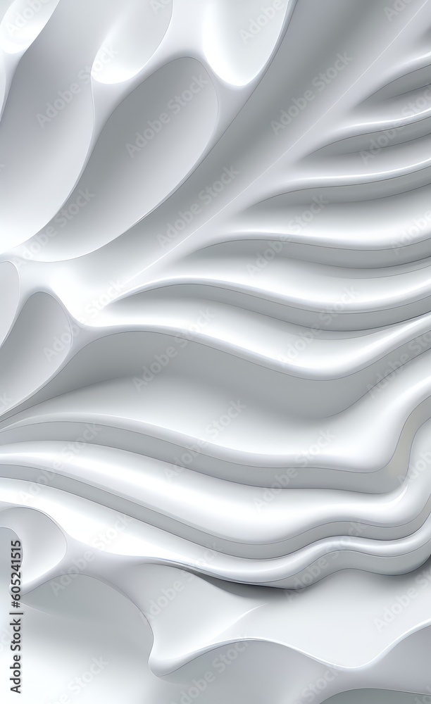 Obraz premium Silver gray colored wavy 3d lines background.