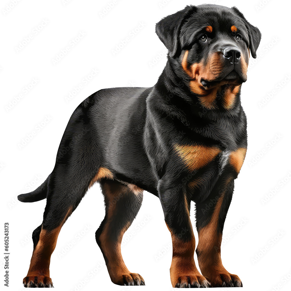 Rottweiler on a transparant background, PNG, Generative Ai Rottweiler on a transparant background, PNG, Generative Ai