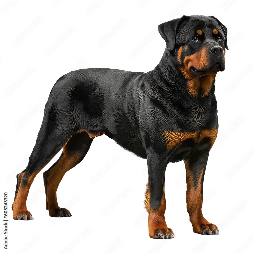 Obraz premium Rottweiler on a transparant background, PNG, Generative Ai