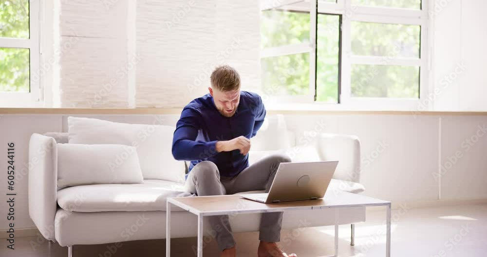 Neck Pain And Stress. Bad Posture At Computer Neck Pain And Stress. Bad Posture At Computer