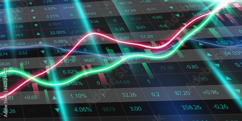 business vector illustration design Stock market charts or Forex trading charts for business and finance ideas.