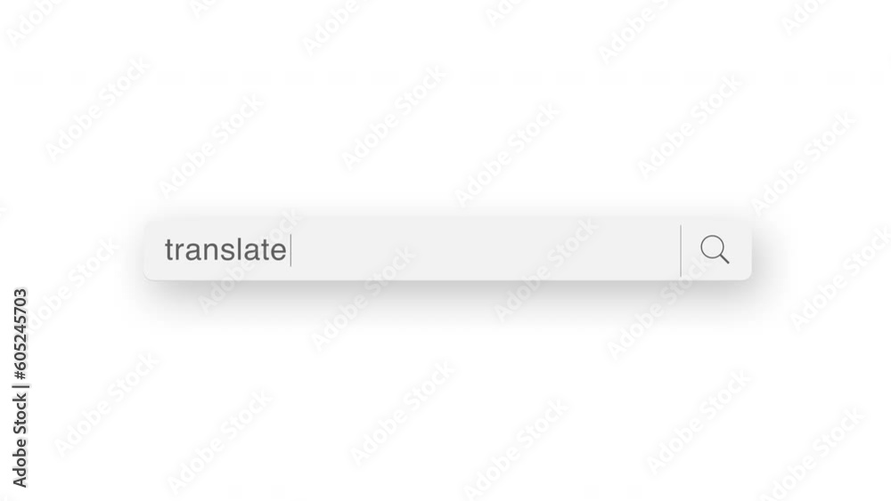 translate search query, Internet web page with search bar and blinking cursor on white background, 4K internet search animation translate search query, Internet web page with search bar and blinking cursor on white background, 4K internet search animation