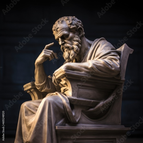 seated male figure sculpture