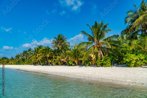 The beautiful beach in the Maldives on the island Curedo