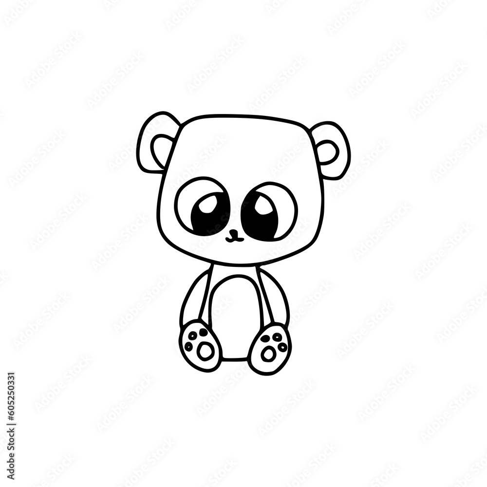 Teddy bear in hand drawn doodle style icon isolated on transparent background Teddy bear in hand drawn doodle style icon isolated on transparent background