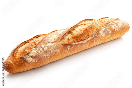 French baguette isolated on white background