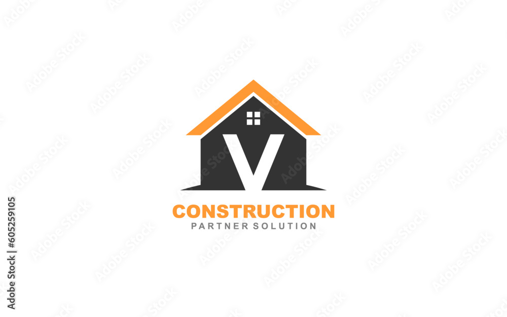 V Letter Real estate logo template