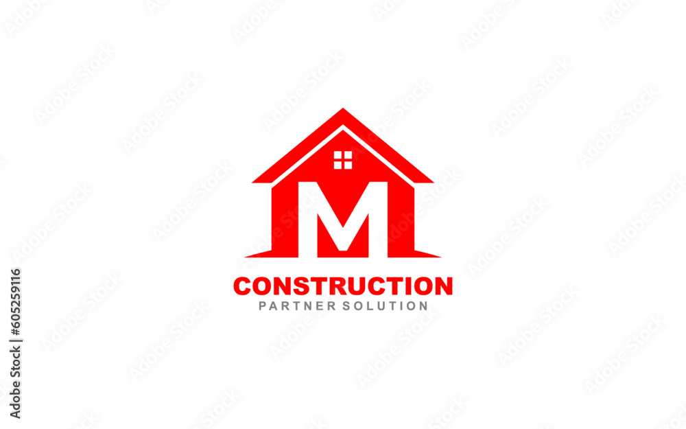 M Letter Real estate logo template