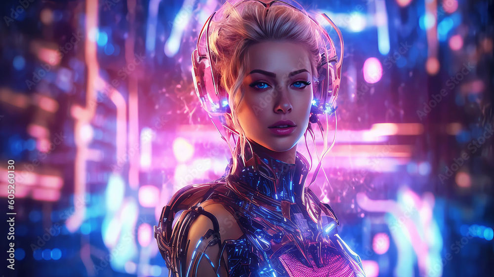 cyborg girl. Generative AI cyborg girl. Generative AI