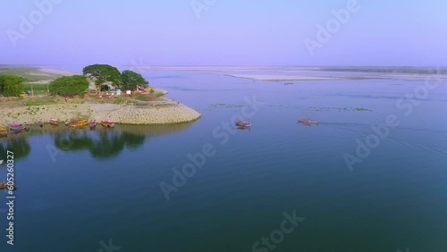 Padma River and Boat, Rajshahi City, Bangladesh photo