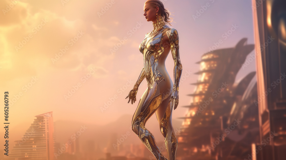 cyborg girl. Generative AI cyborg girl. Generative AI