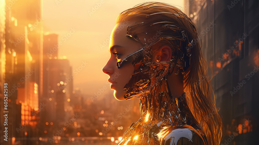 cyborg girl. Generative AI cyborg girl. Generative AI