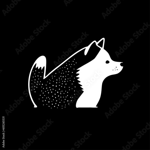 Shiba | Black and White Vector illustration