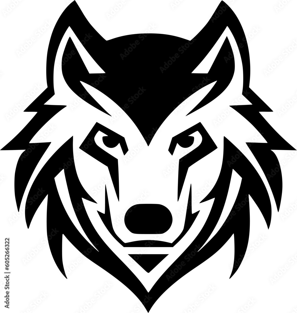 Fototapeta premium Wolf | Black and White Vector illustration