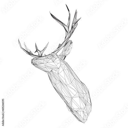 Abstract polygonal the head of a deer. Geometric linear animal. Vector illustration. Deer head logo illustration vector, minimalistic deer head mascot icon