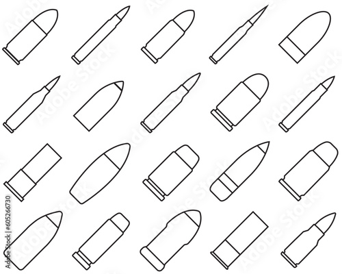 Bullet set icon, logo isolated on white background