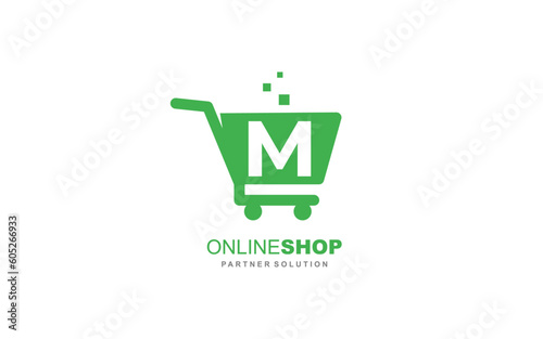 M Letter online shop logo template