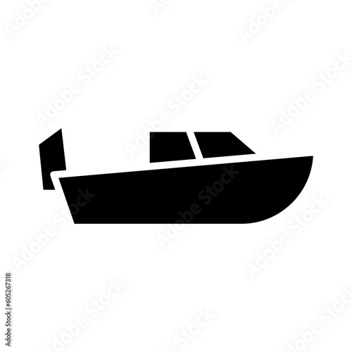 Speed Boat Vector Glyph Icon Design