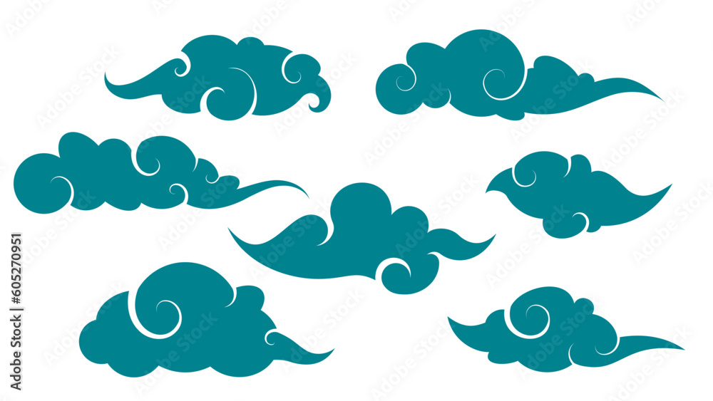 vector collection of Chinese clouds 