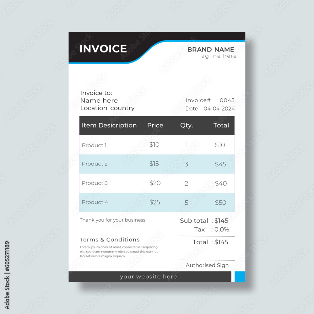 Obraz premium Invoice design vector template.