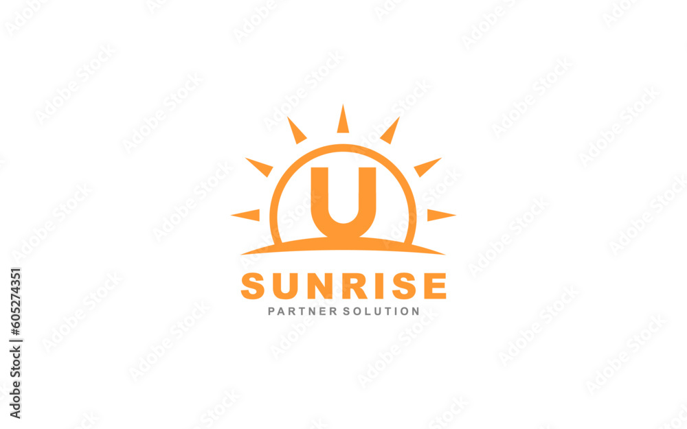 U Letter of sun logo for template U Letter of sun logo for template